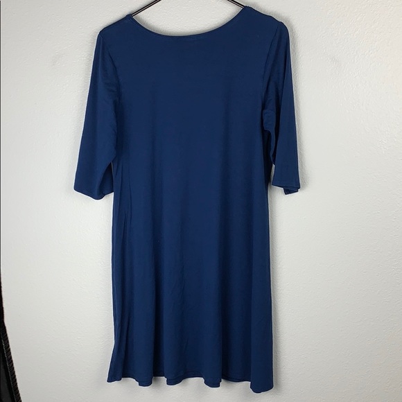 Eileen Fisher Blue Shift Dress - Picture 3 of 4